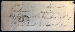 Lettre 1855  Sans Timbre Taxée 30c Avec Le Dateur Armée D'Orient Bur C Double Cercle Pour Maçon TB - Legerstempels (voor 1900)