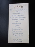 MENU Cartonné De 1947 Gauffré Avec Lettrage Doré - Menus