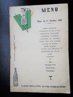 MENU - Publicite VITTEL (Golfeur) 11 Octobre 1936 - R. Chateau Hotel Du Pont Pasquet St. Amand Cher - Menus