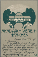 Ansichtskarten: Bayern: MÜNCHEN, 7 Dekorative Künstlerkarten Des "Akad. Architekten Verein München" - Autres & Non Classés