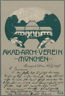 Ansichtskarten: Bayern: MÜNCHEN, 7 Dekorative Künstlerkarten Des "Akad. Architekten Verein München" - Other & Unclassified