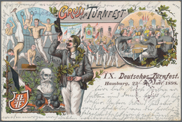 Ansichtskarten: Hamburg: IX. DEUTSCHES TURNFEST 1898, Sehenswerte Partie Mit 25 Festpostkarten, Fast - Andere & Zonder Classificatie