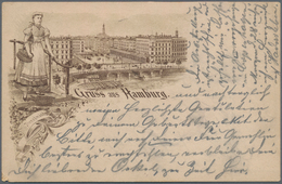 Ansichtskarten: Hamburg: VORLÄUFER, 11 Interessante Vorläuferkarten Aus Den Jahren 1889/1892, Gebrau - Autres & Non Classés