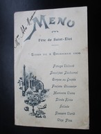 MENU Cartonné  2 Décembre 1909 - FETE DE SAINT ELOI - Menus