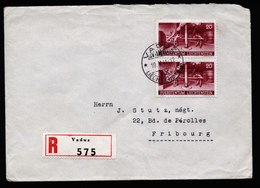 A5843) Liechtenstein R-Brief Vaduz 10.05.41 N. Fribourg MeF Mi.193 (2) - Storia Postale