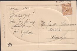 1907. Two Kings. 3 Aur Brown/yellow. Perf. 12 3/4, Wm. Crown. AKUREYRI 24.12. 1913 Po... (Michel 49) - JF310125 - Brieven En Documenten