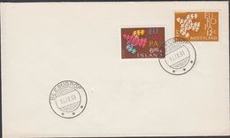 BLESUGROF 16. IX. 61 1961. Europe. CEPT. 6 Kr. + 12 C. NEDERLAND (Michel 355) - JF310158 - Briefe U. Dokumente