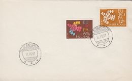 BLESUGROF 17. IX. 61 1961. Europe. CEPT. 6 Kr. + 12 C. NEDERLAND (Michel 355) - JF310160 - Storia Postale