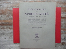 DICTIONNAIRE DE SPIRITUALITE FASCICULE XVIII - XIX ASCETIQUE ET MYSTIQUE DOCTRINE ET HISTOIRE 1954  BAUMGARTNER - Dictionaries