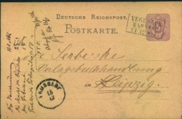 1876, "VEGESACK BAHNHOF" Sehr Seltener Nachverwendeter BREMEN-Stempel - Maschinenstempel (EMA)