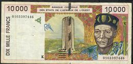 W.A.S. SENEGAL P714Kj 10.000 FRANCS (20)01 2001  FINE - Sénégal