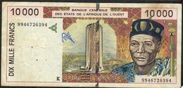 W.A.S. SENEGAL P714Kh 10.000 FRANCS (19)99 1999   FINE - Senegal