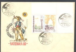 75824- NATIONAL PHILATELIC EXHIBITION, POSTCHASE, COACHMAN, STAMPS AND SPECIAL POSTMARKS ON COVER, 1966, ROMANIA - Brieven En Documenten