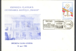 75833- DROBETA TURNU SEVERIN- TRAIAN HIGH SCHOOL CENTENARY, SPECIAL COVER, 1983, ROMANIA - Storia Postale