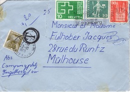 FRANCE Taxe 92 (o) Lettre Taxée Avec Cachet T De 1963 De Engelberg (Suisse Schweiz) Vers Muhouse (France) - 1960-.... Briefe & Dokumente