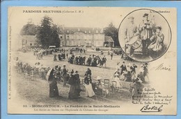 Moncontour (22) Le Pardon De La Saint-Mathurin Danses Au Biniou Esplanade Du Château Des Granges Botrel Orchestre 1903 - Loudéac