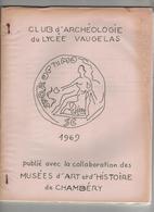 Club Archéologie Lycée Vaugelas Chambéry 1969 - Non Classés