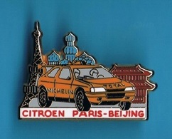 1 PIN'S  //  ** CITROËN / PARIS - BEIJING ** . (Arthus Bertrand Paris) - Arthus Bertrand