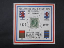 GEDENKBLATT Luxembourg 1939 //  D*36680 - Storia Postale
