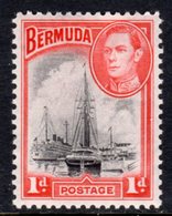 BERMUDA - 1938 1 PENNY SHIP STAMP FINE MOUNTED MINT MM * SG110 - Bermuda