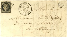 Grille / N° 3 Càd T 14 TOURNUS (70) Sur Lettre Avec Texte Pour Mâcon. 1850. - SUP. - 1849-1850 Cérès