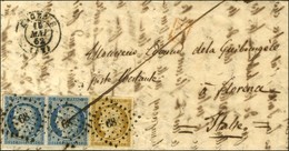 PC 68 / N° 1 + 4 Paire Càd T 15 ANCENIS (42) Sur Lettre Avec Texte Pour Florence. Au Verso, Càd D'arrivée. 1852. - SUP.  - 1849-1850 Cérès