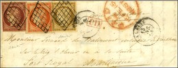 Grille / N° 1 (filet Effleuré) + 5 + 6 (def) Càd T 15 FALAISE (13) Sur Lettre Incomplète Adressée à Fort Royal à La Mart - 1849-1850 Ceres