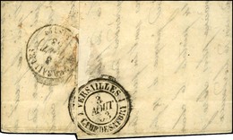 Càd T 15 CARBONNE (30) Taxe 25 DT Sur Lettre Adressée à Un Soldat Au Camp De SATORY. Au Verso, Càd 1 VERSAILLES 1 / CAMP - 1852 Louis-Napoleon