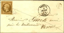 PC 3546 / N° 9 Bistre Brun Foncé (très Belle Nuance) Càd T 15 VESOUL (69) Sur Lettre Locale. 1854. - SUP. - R. - 1852 Louis-Napoleon