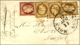 Rouleau De Points / N° 6 + 9 (3) Sur Lettre Pour New York. - TB / SUP. - R. - 1852 Luigi-Napoleone