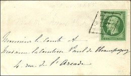 Grille / N° 12 Belles Marges Sur Enveloppe Carte De Visite Adressée à Paris. - SUP. - R. - 1853-1860 Napoléon III