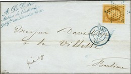 Etoile Bleue / N° 13 Type I Bistre Brun Càd Bleu 3E PARIS 1 (60) Sur Lettre Pour La Villette. 1864. - SUP. - R. - 1853-1860 Napoléon III.