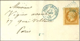 PC Bleu 2386 / N° 13 Petit Bdf Càd T 15 Bleu PASSY-LES-PARIS (60) Sur Lettre Locale. - TB. - 1853-1860 Napoléon III.