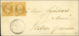 PC 3422 / N° 13 Paire Nuance Citron Càd T 22 TRIAUCOURT (55) Sur Lettre Pour Verdun. 1857. - SUP. - 1853-1860 Napoléon III