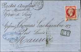 Losange NP / N° 17 A Rose Vif Càd NANTES A PARIS Sur Lettre Pour Port-Louis (Île Maurice). 1861. - TB / SUP. - R. - 1853-1860 Napoleone III