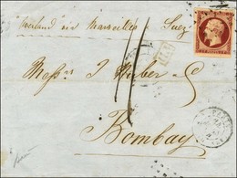 Rouleau De Points / N° 18 Superbes Marges Càd PARIS (60) Sur Lettre Pour Bombay. 1854. - TB / SUP. - RR. - 1853-1860 Napoleon III