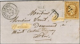 GC 16 / N° 21 Càd T 15 AIGNAY-LE-DUC (20) Sur Lettre Locale. Au Recto, CL Noir. Une Des Dernières Utilisations Connues D - 1862 Napoléon III.