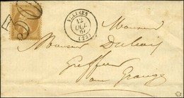 Taxe 30 DT / N° 21 Càd T 15 VELINES (23) Sur Lettre Avec Texte Adressée Localement Aux Granges. Exceptionnelle Associati - 1862 Napoléon III.