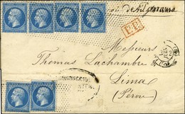 Rouleau De Pointillés / N° 22 (6) Sur Lettre Pour Lima. 1864. - SUP. - R. - 1862 Napoleon III