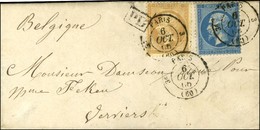 Càd 3e PARIS 3 (60) / N° 21 + 22 Sur Lettre Adressée à Verviers (Belgique). 1866. - TB / SUP. - 1862 Napoléon III.