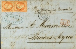 GC 532 / N° 23 (2) Càd BORDEAUX (32) Sur Lettre Pour Buenos Aires. 1863. - TB / SUP. - 1862 Napoléon III.