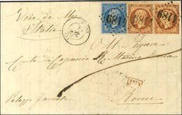 GC 4189 / N° 22 + 23 Paire Càd T 15 VICHY (3) Sur Lettre Pour Rome. 1863. - TB / SUP. - 1862 Napoleon III