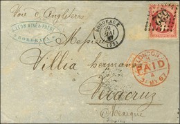 GC 532 / N° 24 Càd T 15 BORDEAUX (32) Sur Lettre Pour Vera Cruz. 1867. - TB. - 1862 Napoleone III