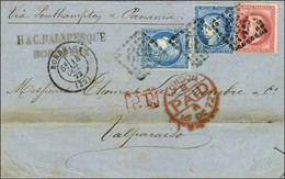 GC 532 / N° 32 + 60 (2) Càd BORDEAUX (32) Sur Lettre Pour Valparaiso. 1872. - TB. - 1863-1870 Napoleon III With Laurels