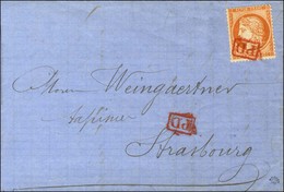 PD Rouge Encadré / N° 38 Sur Lettre Avec Texte Daté De Paris Le 16 Juin 1875 Adressée à Strasbourg. - SUP. - R. - 1870 Beleg Van Parijs