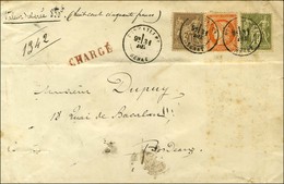 Càd VERSAILLES / SENAT / N° 38 + 69 + 72 Sur Lettre Chargée, Au Verso Descriptif Rouge. 1878. - TB / SUP. - RR. - 1870 Beleg Van Parijs