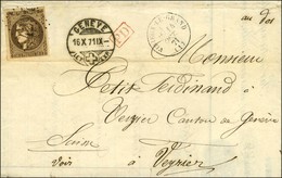 GC 4294 / N° 47 Belles Marges Càd T 16 VIRIEUX-LE-GRAND (1) Sur Lettre Pour Veyrier (canton De Genève), Au Recto Càd De  - 1870 Uitgave Van Bordeaux