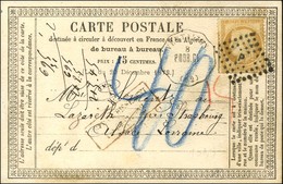 Losange P / N° 55 Conv. Stat. VERTAIZON / P.DOR.CL (62) Sur Carte Insuffisamment Affranchie Pour Strasbourg Taxée 40 Au  - 1871-1875 Ceres