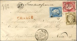 Etoile 35 / N° 56 + 57 + 60 Càd PARIS / R. DE LUXEMBOURG Sur Lettre Chargée Pour Nice. 1874. - SUP. - 1871-1875 Cérès