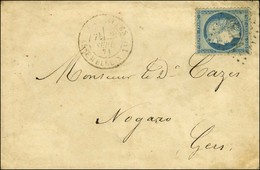 Losange ASNA / N° 60 VERSAILLES / ASSEMBLEE NATle 2 SEPT. 71 Sur Lettre Pour Nogaro. Au Verso, Càd D'arrivée 3 SEPT. 71. - 1871-1875 Ceres